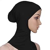 BESTOYARD Frauen Einstellbare Muslim Hijab Neck Cover Schal Haube Innere Hijab Cap Full Cover Bone Lady Islamische Muslimische Kopfbedeckung (35x24 cm, Schwarz)