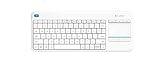 Logitech K400 Plus Kabellose TV-Tastatur mit Touchpad, 2.4 GHz Verbindung via Unifying USB-Empfänger, Programmierbare Multimedia-Tasten, Windows/Android/ChromeOS, Italienisches QWERTY-Layout - weiß