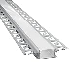Aluminium Unterputz-Profil für LED - Stripes - 1 m lang - 65x15mm - Unterputzprofil mit Abdeckung