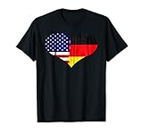 Love USA Germany T-Shirt I Amerika Deutschland Flagge Fahne T-S