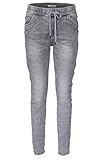 Jewelly Joggpants Wohlfühlhose Jogging Baggy Jeans Schlupfhose - Athleisure Pants (M/38, Washed-Grau)
