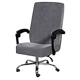 CENPENYA Bezug für Bürostuhl Abnehmbare Samt Elastische Universal Stretch Stuhlhussen Stuhlbezug Computer Stuhl Rotierenden Sessel Schonbezug für Computer Schreibtischstuhl (Color : Grey, Size : S)