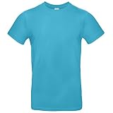 B&C Collection # E190 T-Shirt aus Baumwolle, einfarbig, für Herren, gerade Passform, mittleres Gewicht, Türkis XXL