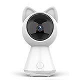Wifi-Überwachungskamera, Bewegungserkennungsalarm Auto-Tracking-Babyphone 1080P Nachtsicht Zwei-Wege-Gesprächsüberwachung,C