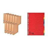 Original Falken 10er Pack Vegan-Ordner Pure Nature. 5 cm breit DIN A4 & Karton-Register überbreit. Made in Germany. Für DIN A4 24 x 29,7 cm volle Höhe mit Organisationsdruck 10-teilig vollfarbig