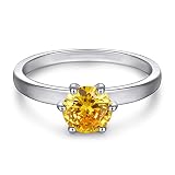 BCughia Promise Ring, Ring Damen Modeschmuck Gold Rundschliff Zirkonia Sterlingsilber Sechszackiges Inlay-Design Jubiläum Ringe Damen Größe 62(19.7)
