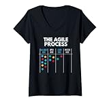 Damen Agile Process Kanban Board | Prozessmanagement | Agile Scrum T-Shirt mit V