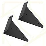 2ST Regalträger for Regale Heavy Duty Massiv Bank Tisch Unterstützung Dreieck 90 Grad-Winkel der Wand befestigten Regal Supporter-Klammer-Rahmen mit Schrauben, Schwarz, 5 Größen (Size : 8cm)