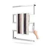 HDLWIS Badheizkörper elektrischer, Handtuchwärmer 2/4H Timer-Funktion Handtuchhalter mit 5 Stangen Handtuchheizkörper Handtuchtrockner Wandmontiert, 600×800mm (Plug in)