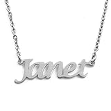 KL Janet Silberten Namenskette Personalisiert Damen Halskette Mit Namen Fashion Schmuck Geschenk Fur Freundin Mutter Schw
