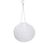 Dehner Solar Lampion Ø 28 cm, Nylon, weiß