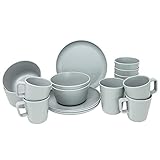 Melamingeschirr-Set Campinggeschirr Tafelservice für 4 Personen 16-teilig Modern G