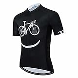 Fahrrad Kurzarm Herren Fahrradanzug MTB Atmungsaktiv Schnelltrocknend Top Schwarz Fahrrad Kurzarm, Kurzarm, X-Groß