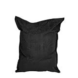 Lumaland Luxury Riesensitzsack XXL Microvelours Sitzsack 380l Füllung 140 x 180 cm Indoor Schw