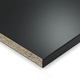 AUPROTEC Einlegeboden Regalboden 19 mm Holz Zuschnitt nach Maß Größe bis max 1000 mm breit x 800 mm tief melaminharzbeschichtet mit Umleimer ABS Kante: Farbe schw