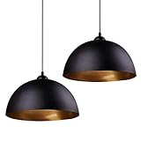 2x Modern Nordic Industrielle Vintage Pendelleuchte Hängeleuchter Kronleuchter Hängelampe Deckenleuchte 11,81' Breite Lampe für Küchen Esszimmer - Schw