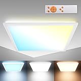 B.K.Licht 16 Watt LED Deckenlampe mit Fernbedienung I dimmbare LED Deckenleuchte I Farbtemperatursteuerung I indirektes Licht I 295x295x60