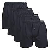Gomati Herren Jersey Boxershorts (4 Stück) Stretch Unterhose aus Baumwolle - Schwarz 3XL