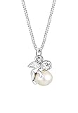 Elli Damen Schmuck Halskette Kette mit Anhänger Engel Kugel Süßwasserzuchtperle Silber 925 Länge 45