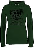 Eishockey Trikot Ersatz - Ich Bin eine Hockey Mama - So wie eine Normale Mama nur viel Cooler - schlicht - schwarz - XXL - Dunkelgrün - Fun - JH001F - Damen Hoodie und Kapuzenpullover für F
