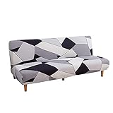 Ryoizen Sofabezug ohne Armlehnen Drucken Sofa Überzug Spandex Stretch Armloser Sofaüberwurf Sofahusse Bettcouch Schonbezug Protector Abdeckung Husse für Sofabett rutschfeste Klappcouch Shield，5