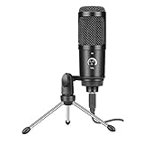 Pmandgk USB Mikrofon mit Desktop StäNder,Fifine Metall Kondensator Aufnahme Mikrofon für Laptop PC Gaming S