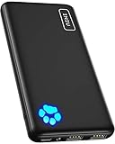 INIU Power Bank, Ultra Slim 10000mAh Powerbank Klein Aber Stark, USB C (Input & Output), Handyakkus Triple 3A with Flashlight, Kompatibel mit iPhone 13 12 X Pro Samsung S22 S21 Huawei Xiaomi Airp