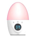 Sonnenaufgang Wecker Kinderwecker, Wake Up Light Clock Schlummerfunktion, 7-Farben-Wecklicht, Nachtlicht, für Mädchen Jungen Schlafzimmer N