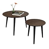 SoBuy FBT40-BR 2er Set Couchtisch Beistelltisch 2-teilig Tisch-Set Sofatisch b