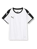 PUMA Unisex Kinder, LIGA Jersey Jr T-shirt, White-Black, 128