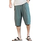 Herren Casual Shorts Sommer Jugend Locker und Atmungsaktiv Weites Bein Hose Bequem und Atmungsaktiv mit Taschen und Kordelzug, 2, XXL