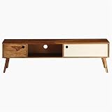 BIGTO TV-Schränke aus massivem Sheesham-Holz, TV-Tisch für Wohnzimmer 140 x 50 x 35