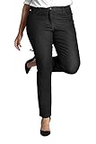 Ulla Popken Damen Sammy, Slim, Komfortbund, 5-Pocket Jeans, Black, (Herstellergröße:48)