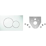 Geberit 115770115 Betätigungsplatte Sigma01, Kunststoff für 2-Mengen-Spülung 1 Stück & Sanit 16.002.00.0000 Schallschutzset für Wand-WC und Bidet, weiß