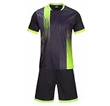 Personalisierte Fußballtrikots, Shorts, Kits für Herren, Kinder Torwart Trikot-Kit, Fußball-Match-Trainingsuniform (4XL,Black)