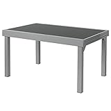 ib style® Diplomat Silber XXL Ausziehtisch 135-270 cm | Premium Gartentisch | Anti Fingerprint | Frozen G