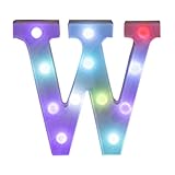 LED Buchstaben Lichter Zahlen Lampe,DIY Christmas Halloween Alphabet Garten Dekoration,LED Brief Beleuchtung Licht Beleuchtete Buchstaben,für Geburtstag Party Bar Hochzeit & Festival Dekoration (W)