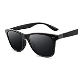 PPLAX Mode polarisierte Sonnenbrille männer Frauen fahrende quadratische Rahmen Sonnenbrille männlich Goggle Shades beschichtungsspiegel weiblich (Lenses Color : Black Gray)