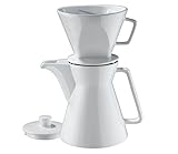 Cilio Kaffeekanne Vienna 1L inklusiv Filter Gr.4, Porzellan, weiß, 18 x 14 x 18