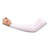1 x Armstulpen für Basketball, Laufen, Sonnenschutz, UV-Schutz, für Herren, Fitness, Sport, Radfahren, Armstulpen (Farbe: Weiß, Größe: XL)