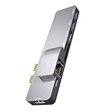 Uniquelove Dockingstation Typ C 2 Auf Hdmi-Kompatibel+USB 3.0 3+Rj45+Security Digital/Tf+Pd Netzteil USB C Hub Adapter - Grau 126X34X14M
