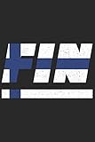 FIN: Finnland Tagesplaner mit 120 Seiten in weiß. Organizer auch als Terminkalender, Kalender oder Planer mit der finnischen Flagge verwendb