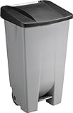 Helit H2405595 - Tret-Abfallbehälter 'the step chief' 120L, schw