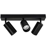 Boeguez 4W GU10 LED Wandspot Deckenspot 1-flammig Schwarz Schwenkbar, Deckenlampe, Deckenleuchte 3-flammig Modern Wohnzimmer , 4W GU10 in Alu aus Metall Warm Weiß 3000