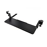 Ergonomie-tastaturablage Tastaturauszug Hohenverstellbar Mit Stabilem C-klemm-montagesystem Ausziehbare Tastaturablage, Für Zu Hause Oder Das Büro, 60cm×20cm, Schwarz/Weiß (Color : Black)