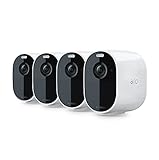 Arlo Essential Spotlight WLAN Überwachungskamera aussen, kabellos, 1080p, Farbnachtsicht, Bewegungsmelder, 2-Wege Audio, kein Hub benötigt, mit 90-tägigem Arlo Secure Plan Testzeitraum, VMC2430