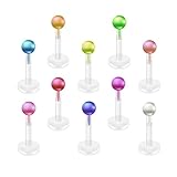 Holibanna 10Pcs Acryl Zunge Ringe Zunge Barbell Nipplerings Zunge Bauch Piercing Ringe Nippel Retainer Piercing Schmuck für Frauen M