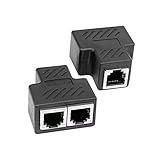 Lan Splitter, Lan Splitter 1 auf 2 Ethernet Splitter Lan Kabel Splitter für RJ45 Cat5 / Cat5e / Cat6 / Cat7 Kabel. (2 Packung)