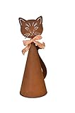 DEWOGA Deko Zaunhocker Katze H33cm Edelrost Rost Metall Garten Pfostenhocker N