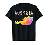 Bunte isolierte Österreich-Karte in Aquarell, bunte Farbe T-S